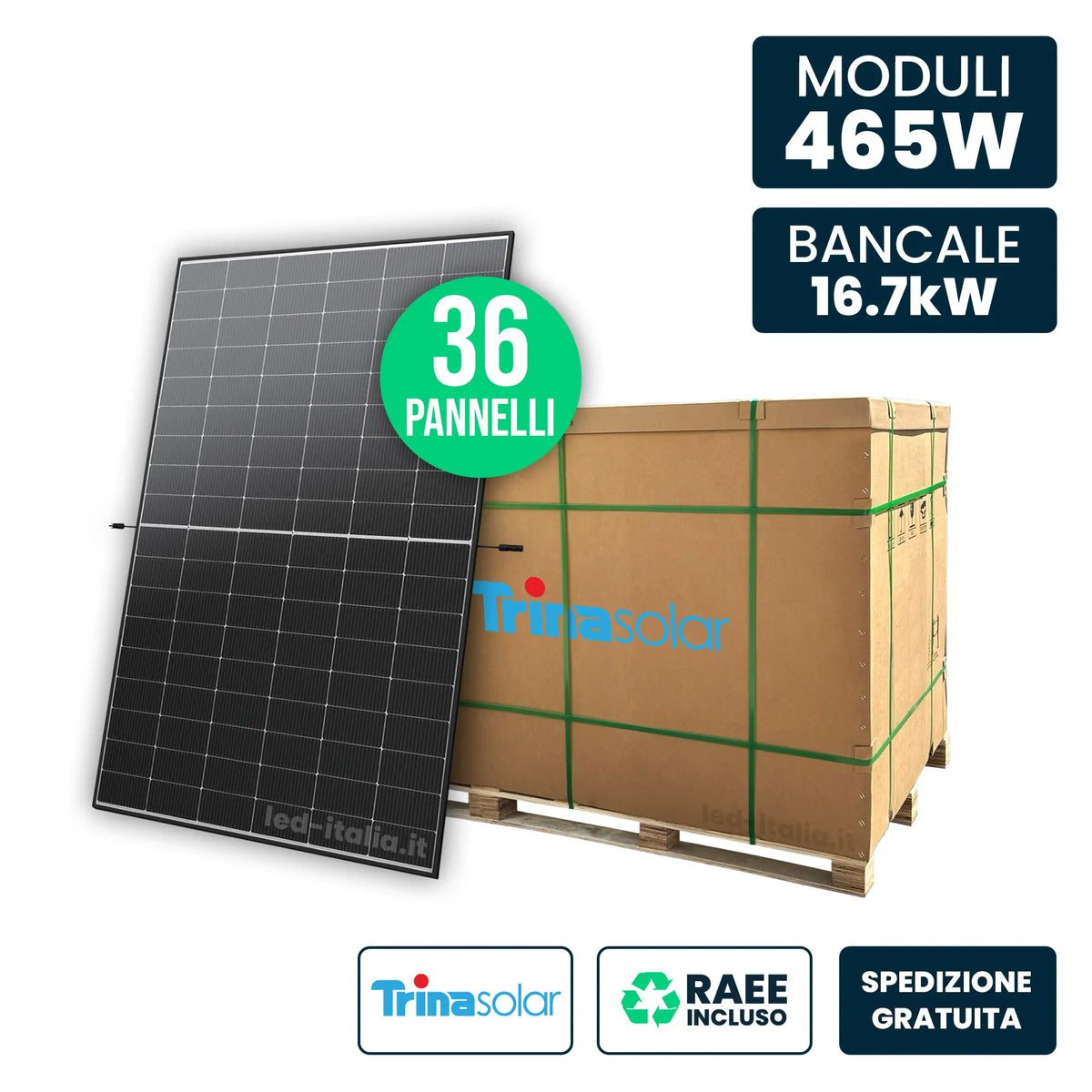 Bancale 36 moduli Trina Vertex S+ 465 W i-TOPCon Black Frame