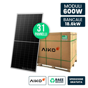 Bancale 31 moduli AIKO 600 W N-Type ABC Silver Frame