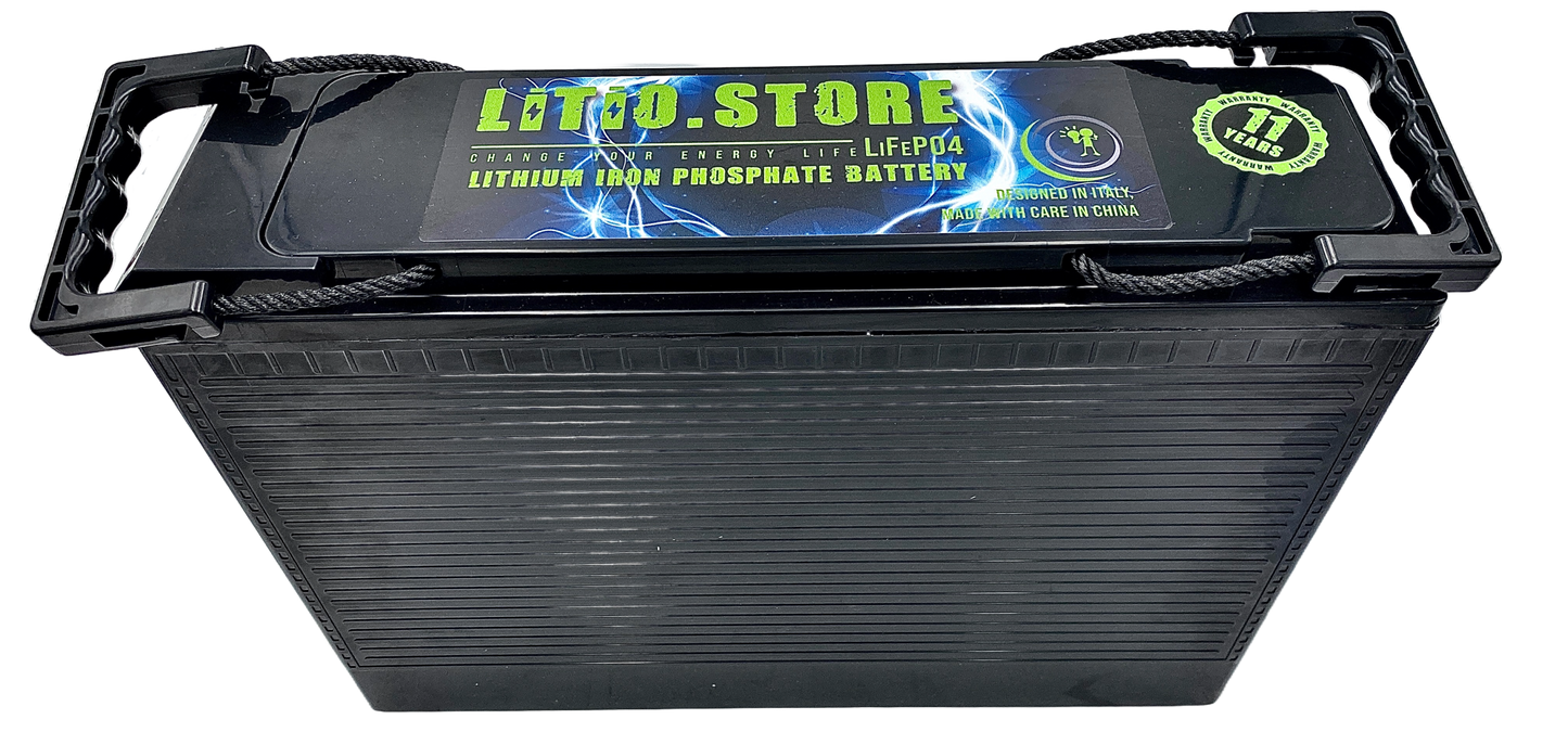 Batteria LiFePO4 24V 50Ah Litio Store LFP 50A BMS 1280Wh Serie Ultraslim
