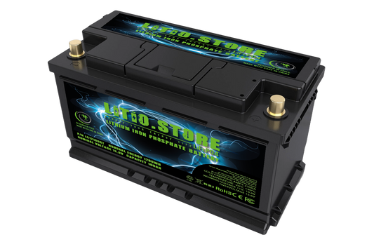 Batteria LiFePO4 12V 100Ah CCA 2200A Avviamento litio-ferro-fosfato Pb-220Ah BMS attivo 1280Wh 15.6V -20°C Serie Starter
