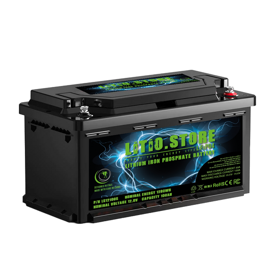 Batteria LiFePO4 12V 100Ah Litio Store LFP 100A BMS 1280Wh sottosedile