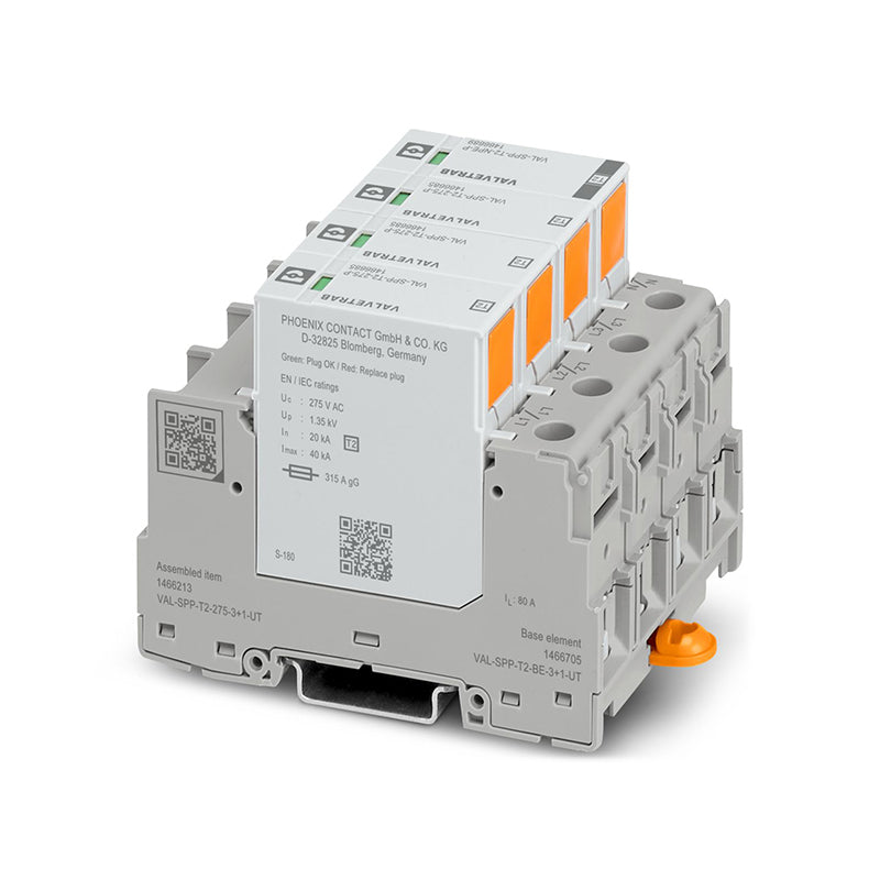 Scaricatore di Sovratensione Phoenix Contact 1791818 Tipo 2 275 V 3+1 Estraibile