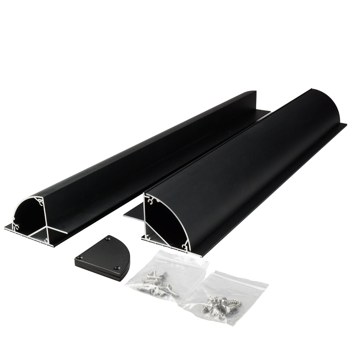 Supporto spoiler per pannello solare in alluminio e acciaio inox nero 55 cm HSA+ 55/S per camper e barche