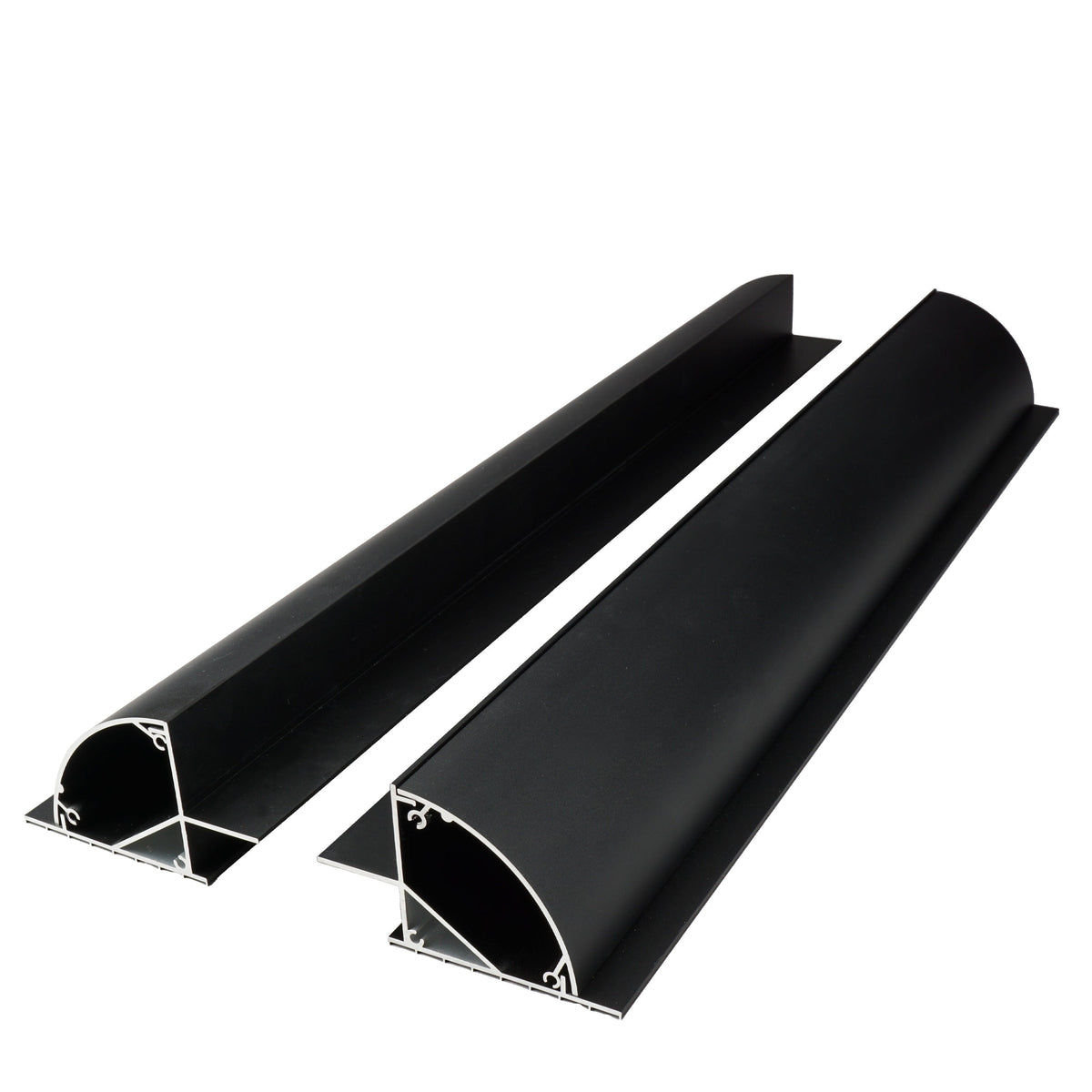 Supporto spoiler per pannello solare in alluminio e acciaio inox nero 55 cm HSA+ 55/S per camper e barche
