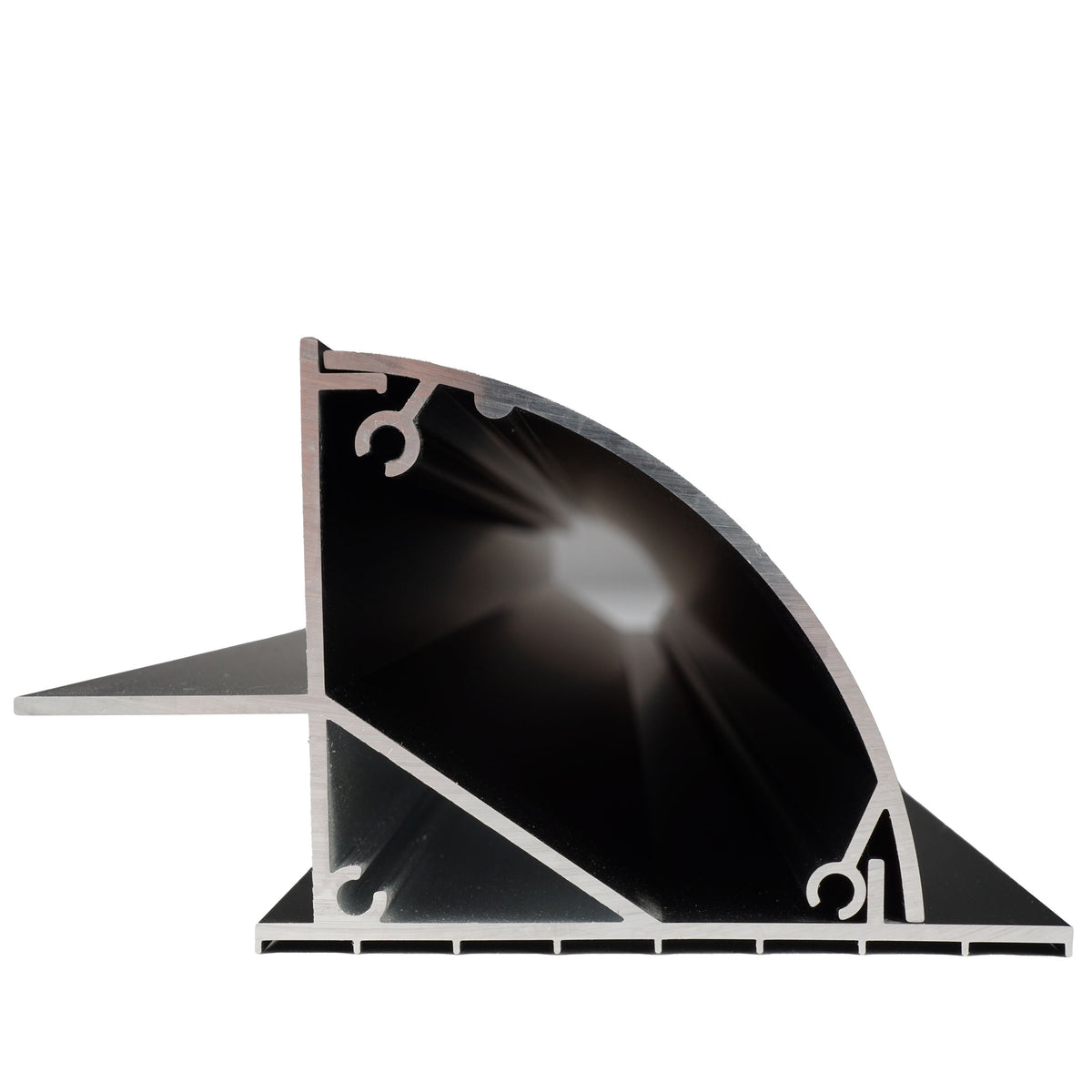 Supporto spoiler per pannello solare in alluminio e acciaio inox nero 55 cm HSA+ 55/S per camper e barche