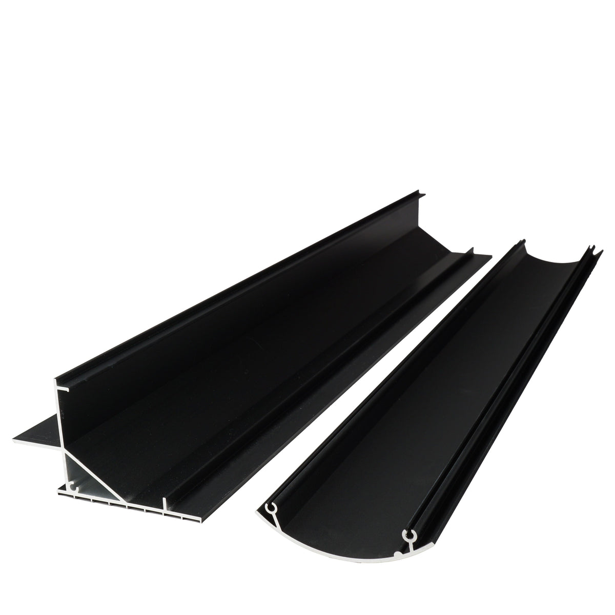 Supporto spoiler per pannello solare in alluminio e acciaio inox nero 55 cm HSA+ 55/S per camper e barche