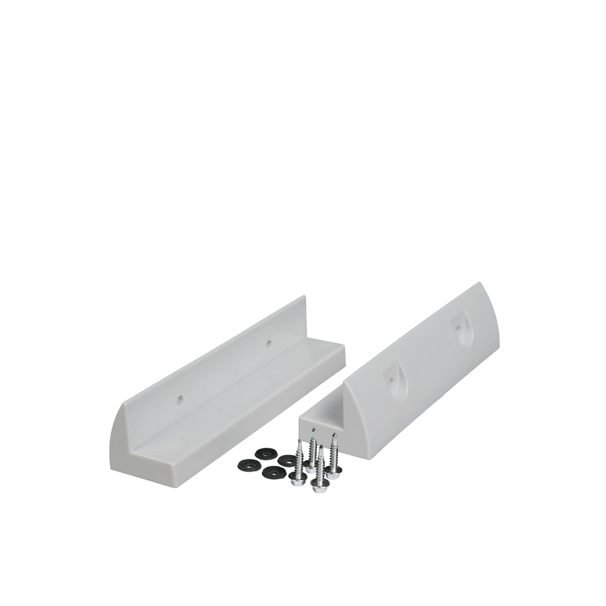 Supporto spoiler per pannello solare in plastica ASA bianco 18 cm per camper, caravan e barche (2 pezzi)