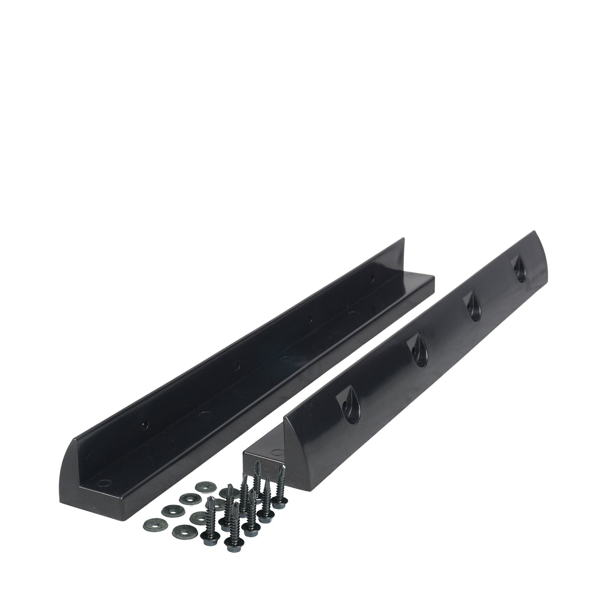 Supporti spoiler per pannello solare in plastica ASA nera 43 cm per camper e veicoli (2 pz)