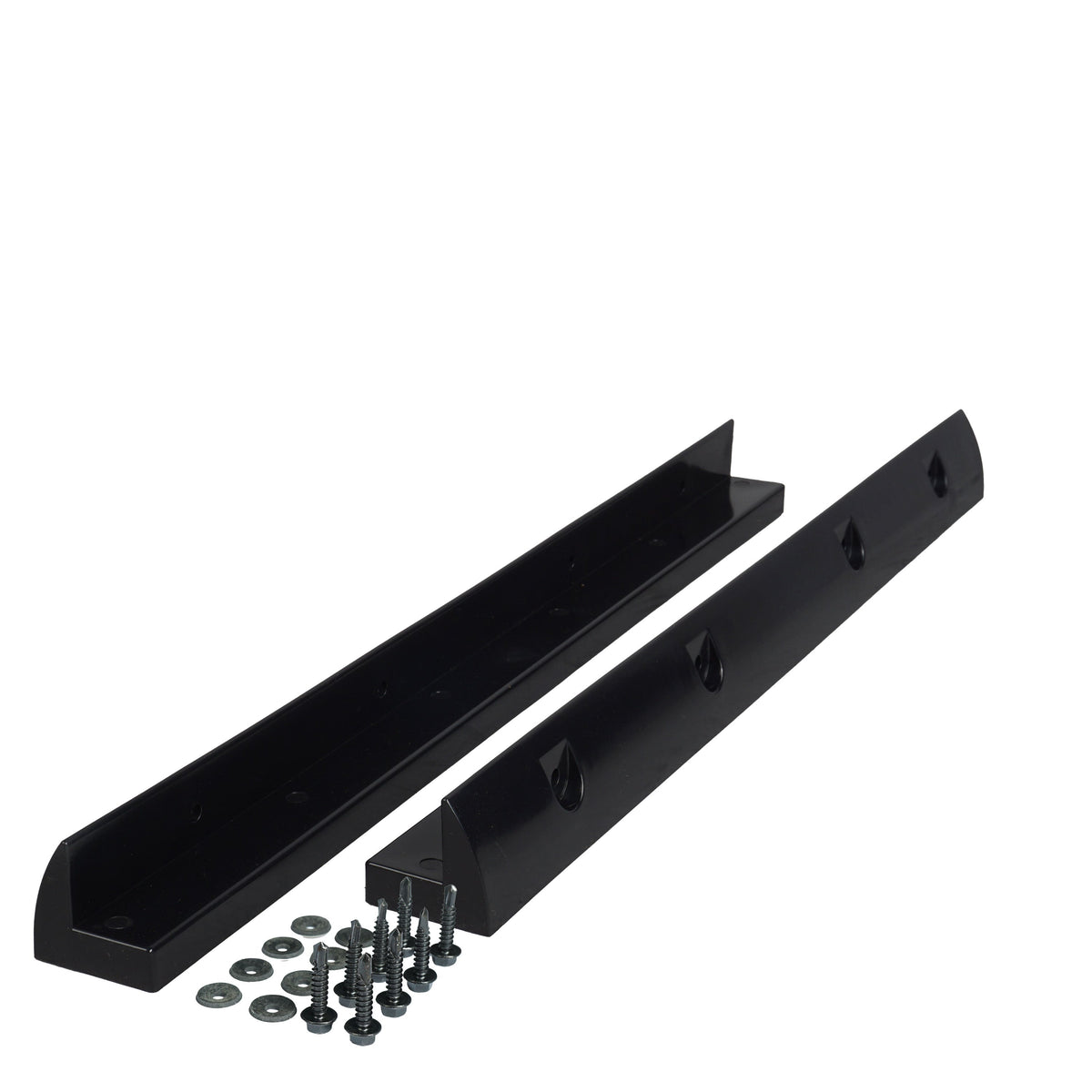 Supporto spoiler per pannello solare in ASA nero 53 cm set da 2 per camper, van e barche