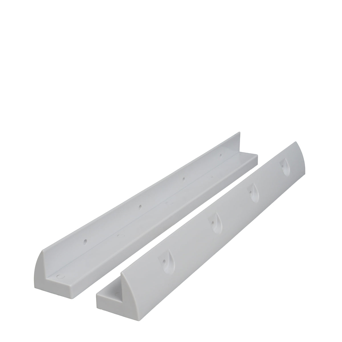 Supporto spoiler per pannello solare in plastica ASA bianco 43 cm per camper, caravan e barche (2 pezzi)