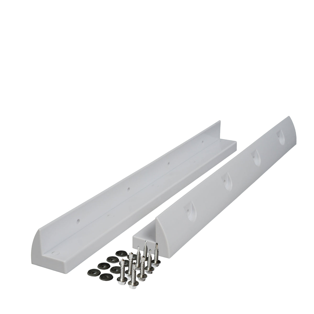 Supporto spoiler per pannello solare in plastica ASA bianco 43 cm per camper, caravan e barche (2 pezzi)