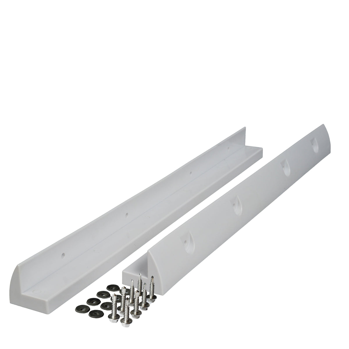 Supporto spoiler per pannello solare in plastica ASA bianca 53 cm per camper e barche