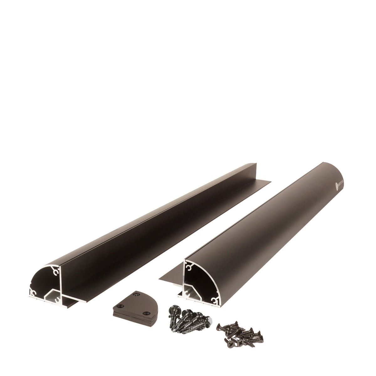 Supporto per pannello solare in alluminio nero 55 cm per cornice da 30 mm, per camper e tetti di veicoli