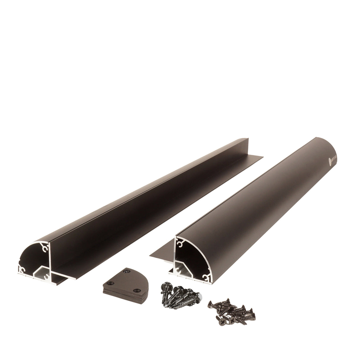 Supporto per pannello solare in alluminio nero 68 cm per cornice da 30 mm, per camper e tetti di veicoli