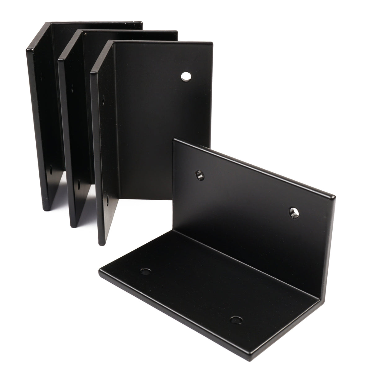 Staffe a L per pannello solare in alluminio nero 100 mm HSP100 per parete, tetto e camper (4 pz)