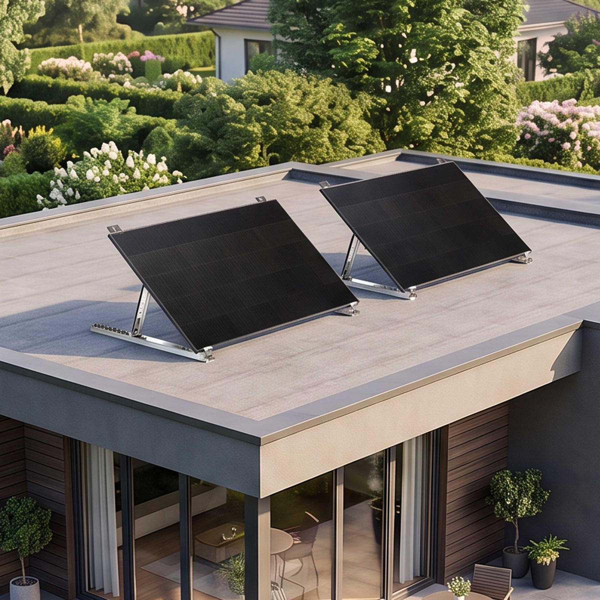 Supporto inclinabile per pannello solare in alluminio 15°-45° HST120 per tetto piano, parete e giardino