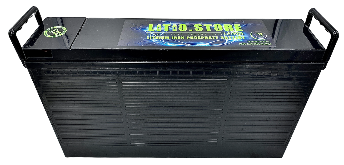 Batteria LiFePO4 12V 200Ah Litio Store LFP 100A BMS Ultraslim 2560Wh