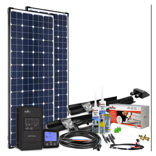 Kit solare Camper Barca 300W 12V MPPT DUO con Display e Opzione EBL