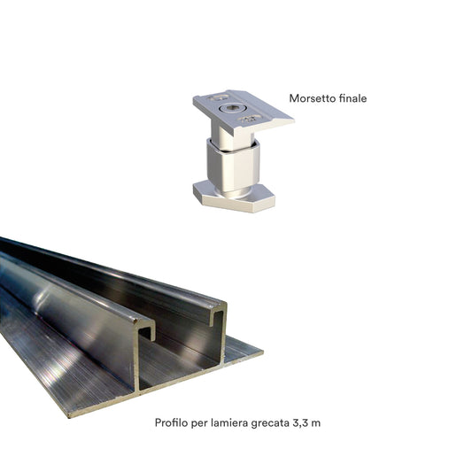 Kit Fissaggio 1 Pannello Fotovoltaico per Tetto in Lamiera Grecata