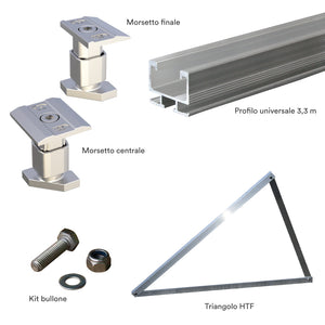 Kit Fissaggio Triangolare 1 Pannello Fotovoltaico per Tetto Piano