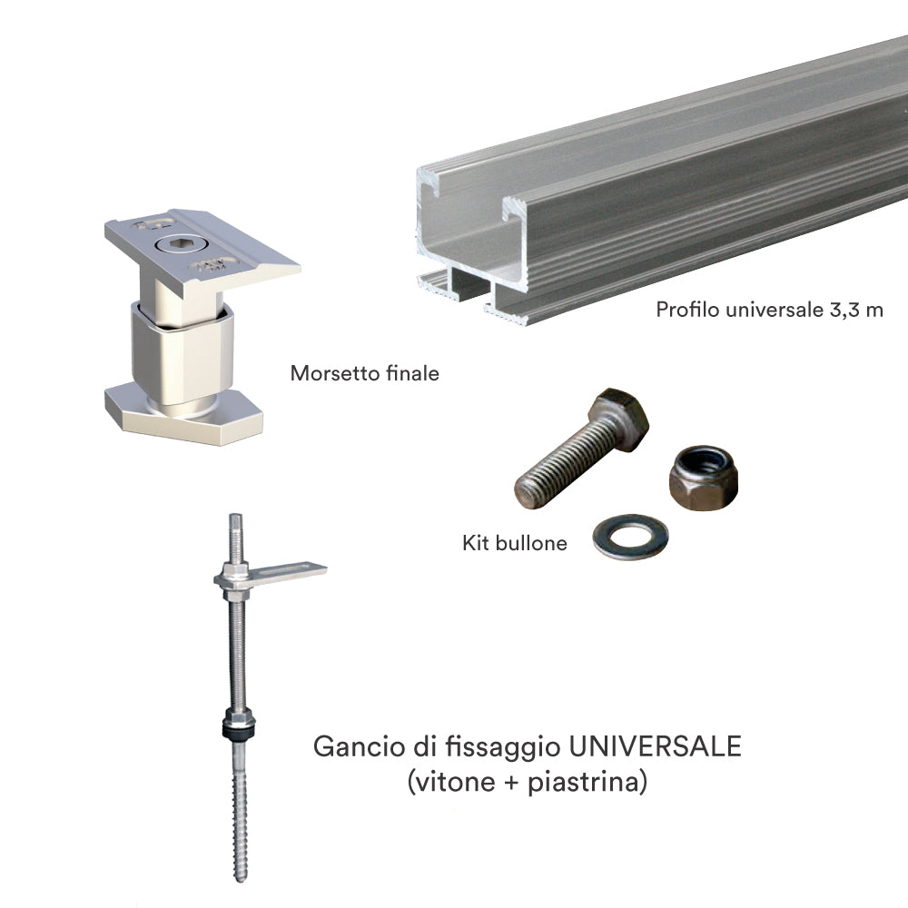 Kit Fissaggio Universale 1 Pannello Fotovoltaico