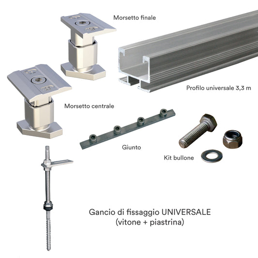 Kit Fissaggio Universale 9 Pannelli Fotovoltaici