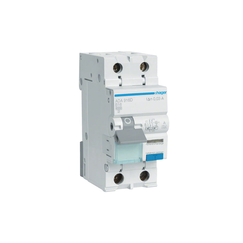 Interruttore Differenziale Magnetotermico Hager ADA916D 1P+N 16 A 30 mA Tipo A