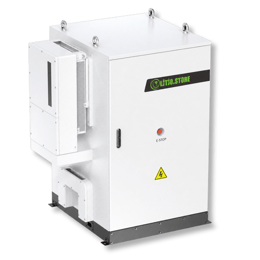 All-In-One Batteria 128kWh Inverter 50kW Trifase Solis Sistema BESS 400V IP54 con Estintore Interno per accumulo industria Off-Grid LS-BESS128050