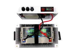 Litio Store Battery-Box 12V con 1000W Inverter onda pura integrato - prese 220V 12V 5V USB - per batterie Litio/Gel/AGM