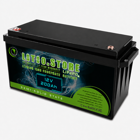 Batteria Litio GEL 12V 200Ah LiFePO4 Stato Semi-Solido 2560Wh Riscaldata LSS1220002 Litio Store