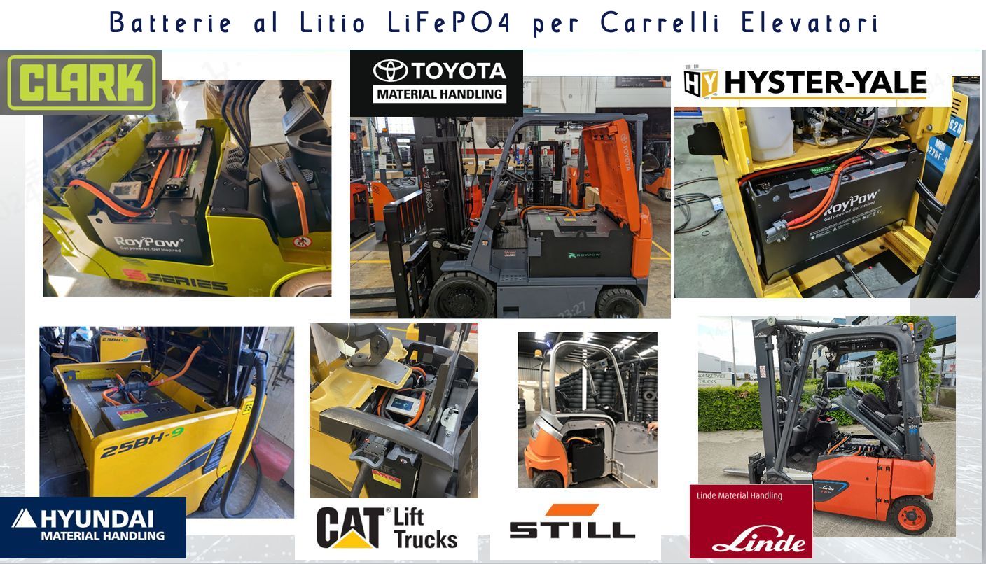 Batteria LiFePO4 24V 100Ah per Carrelli Elevatori 350A BMS 2688Wh 4G serie Forklift Litio Store