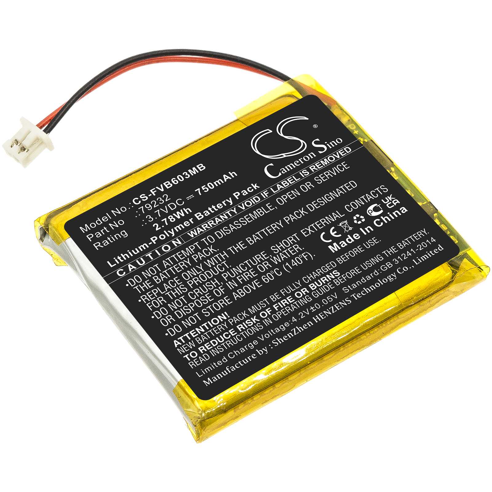 Batteria Li-Polymer 3.7V 1800mAh - CS-ACR510MB