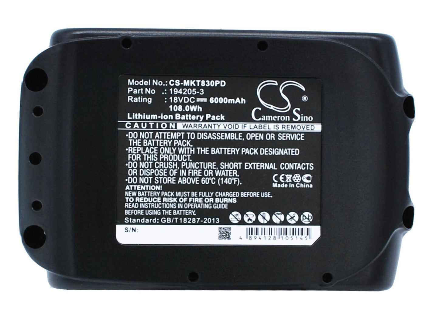 Batteria Li-ion 18V 6000mAh - CS-DEC180PH