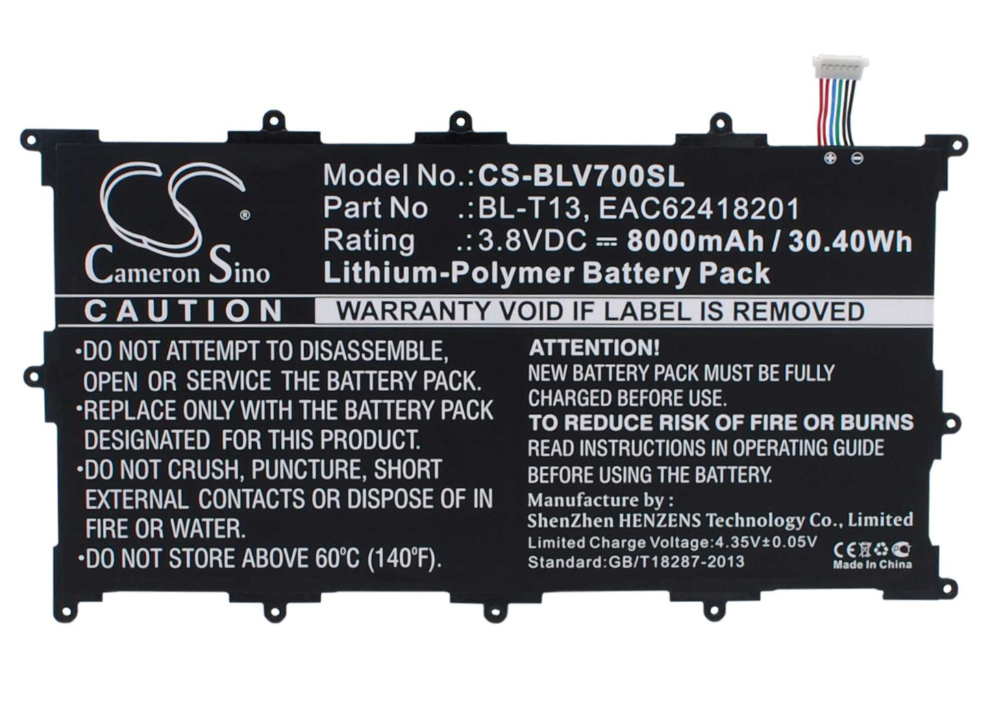 Batteria Li-Polymer 7.4V 4850mAh - CS-DEV110SL