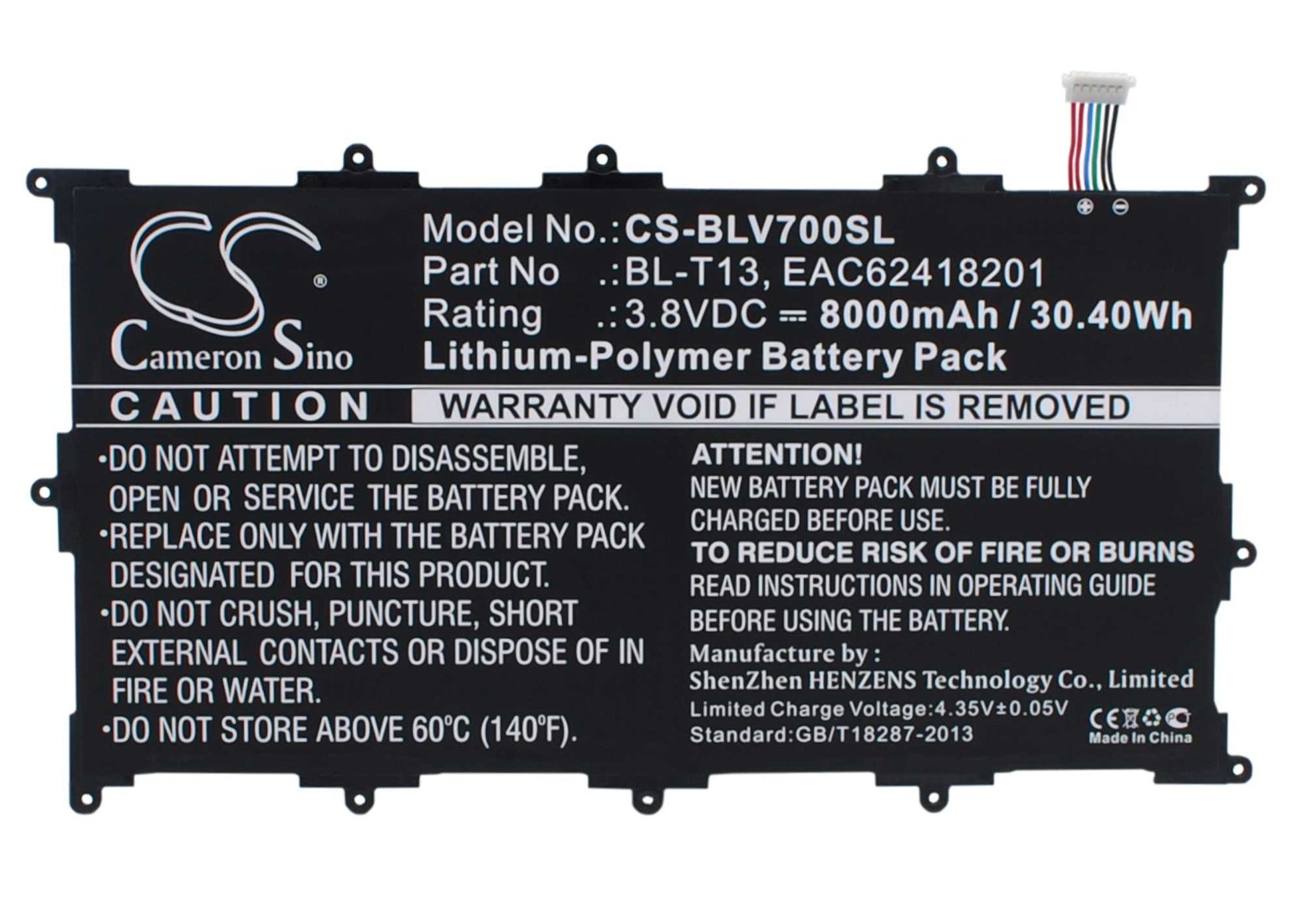 Batteria Li-Polymer 7.4V 4850mAh - CS-DEV110SL