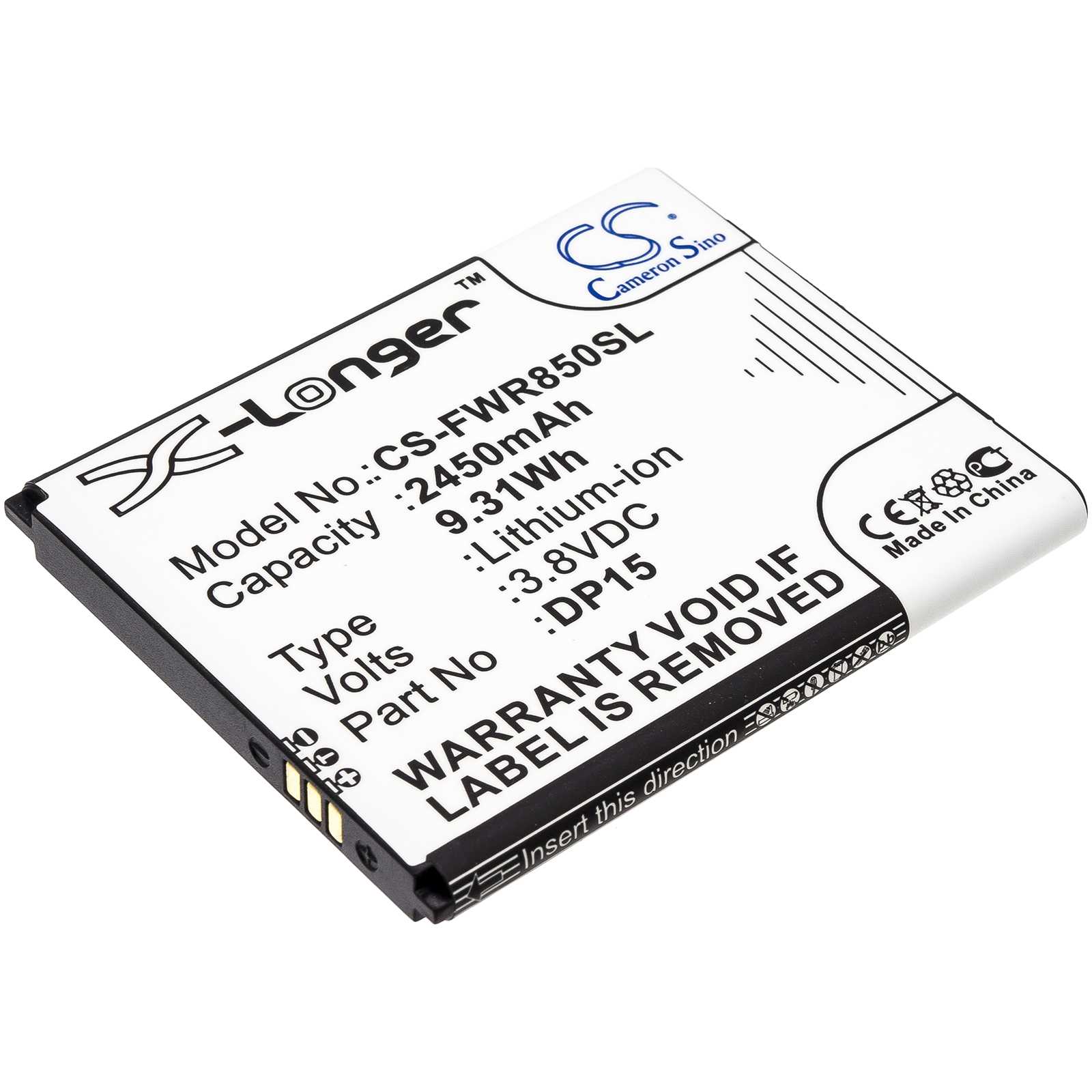 Batteria Li-Polymer 3.8V 2650mAh - CS-HUE350SL