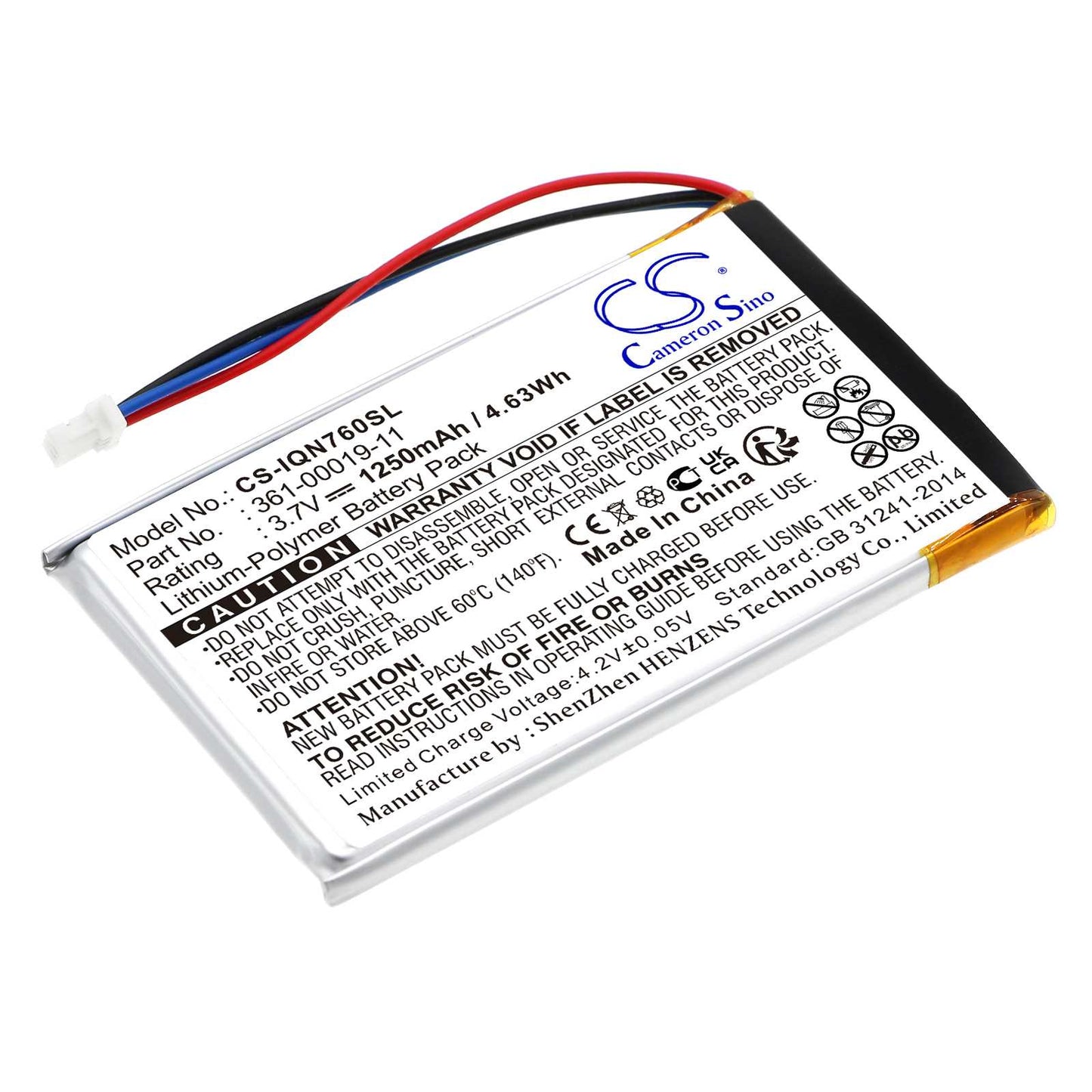 Batteria Li-ion 3.7V 750mAh - CS-ICF15SL