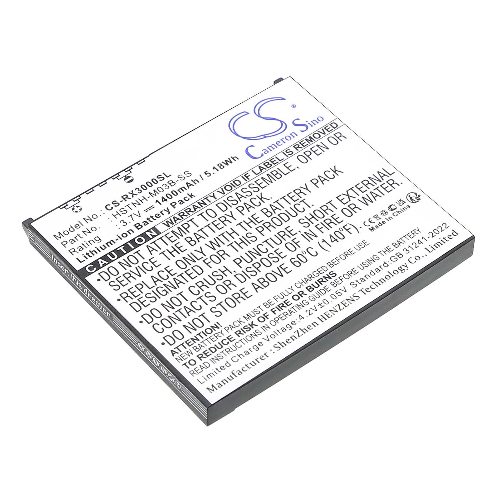 Batteria Li-ion 3.7V 1200mAh - CS-IP4100SL