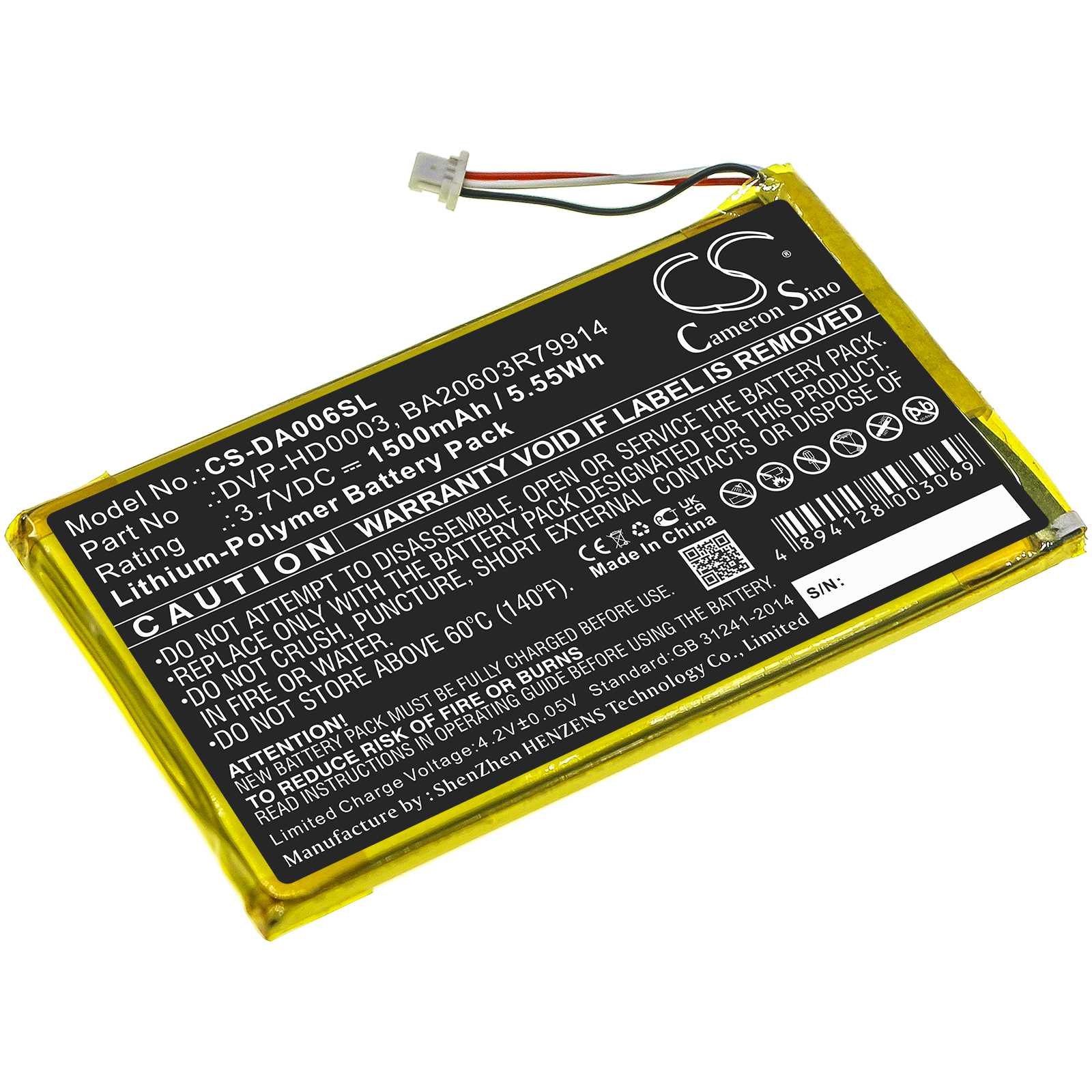 Batteria Li-ion 3.7V 550mAh - CS-IPOD3SL