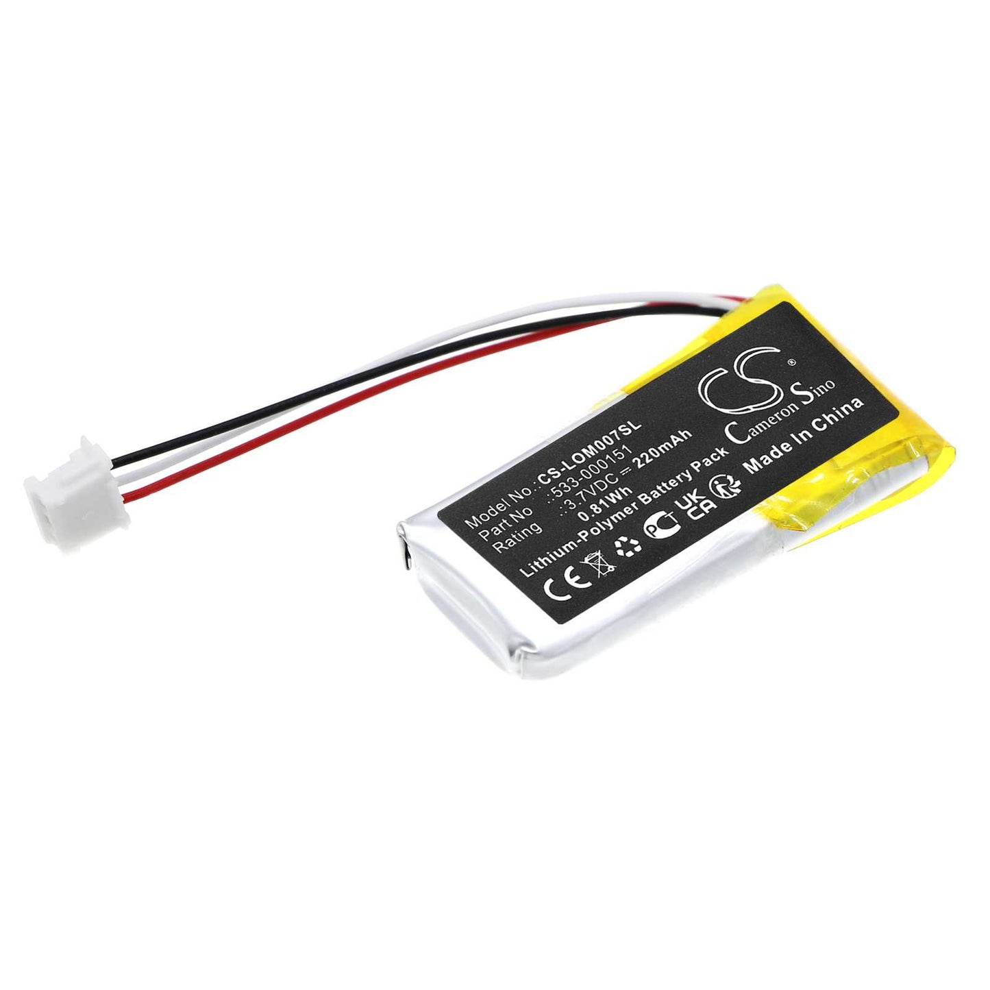 Batteria Li-Polymer 3.7V 180mAh - CS-LMX368SL