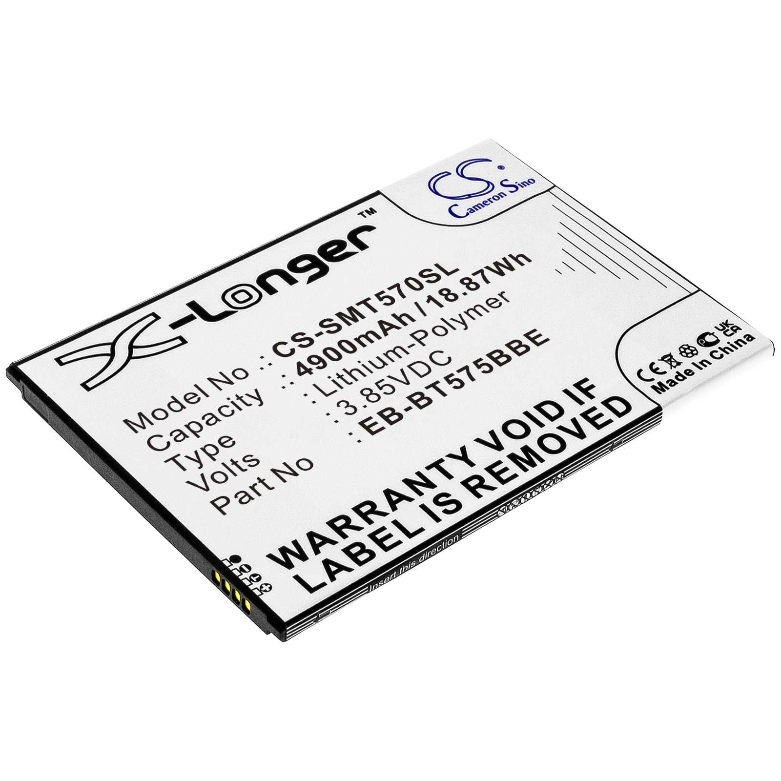 Batteria Li-Polymer 3.85V 4800mAh - CS-LVX606SL
