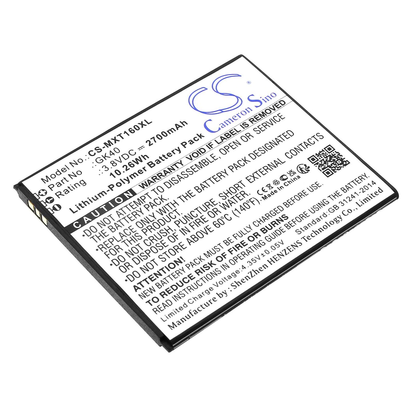 Batteria Li-Polymer 3.85V 3400mAh - CS-LVZ210SL