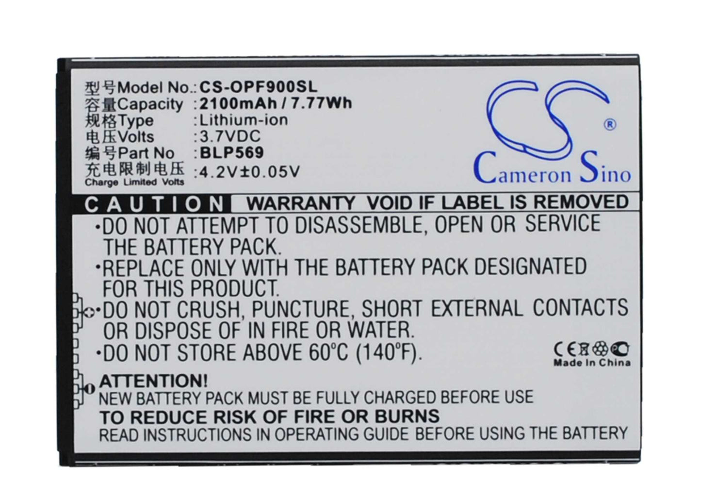 Batteria Li-ion 3.7V 2000mAh - CS-MCT500XL
