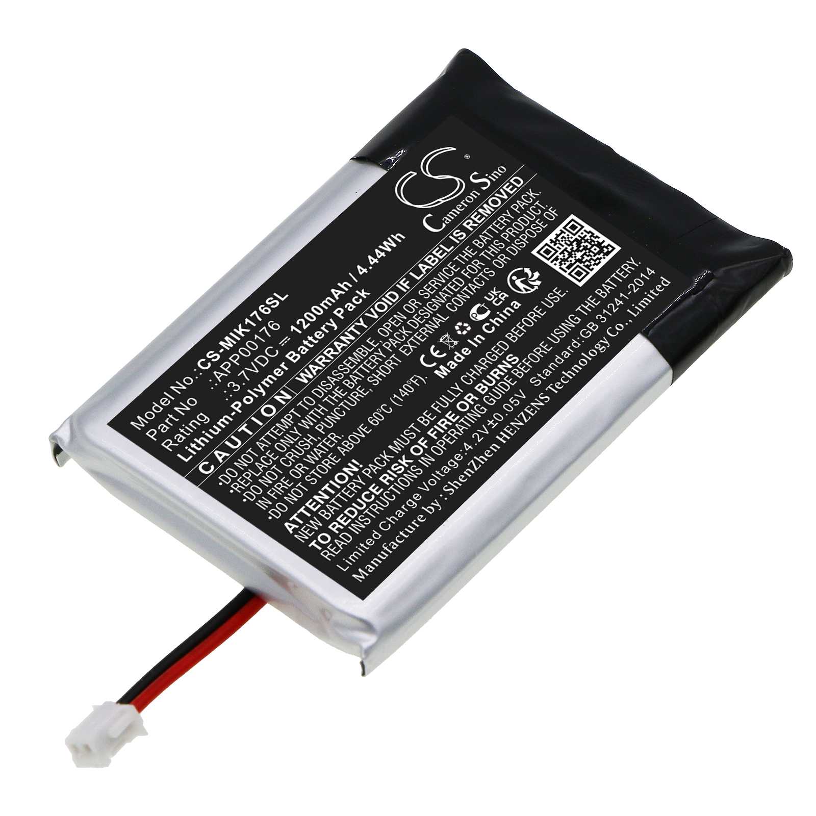 Batteria Li-Polymer 3.7V 350mAh - CS-MZG800SL