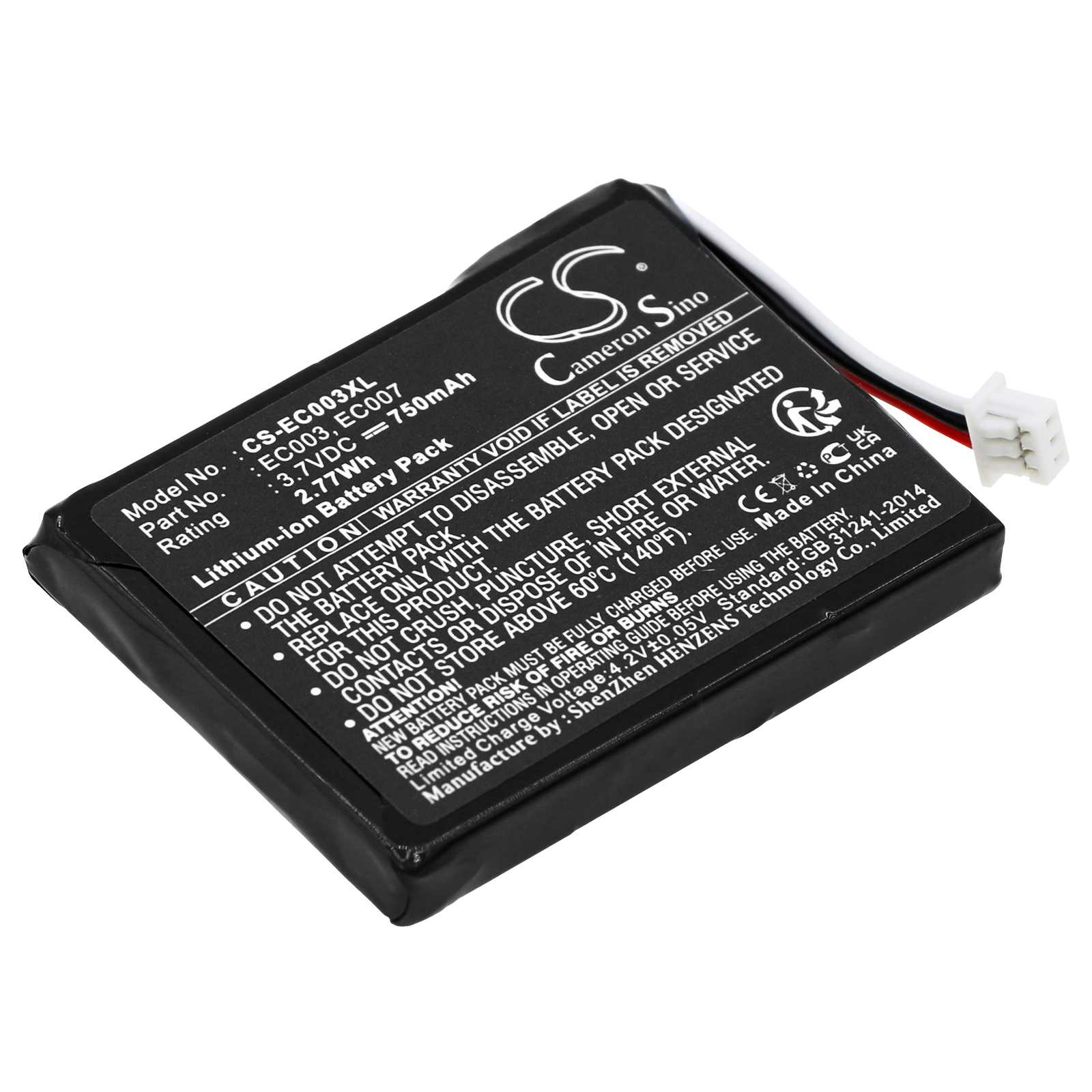 Batteria Li-Polymer 3.7V 400mAh - CS-NANOSL