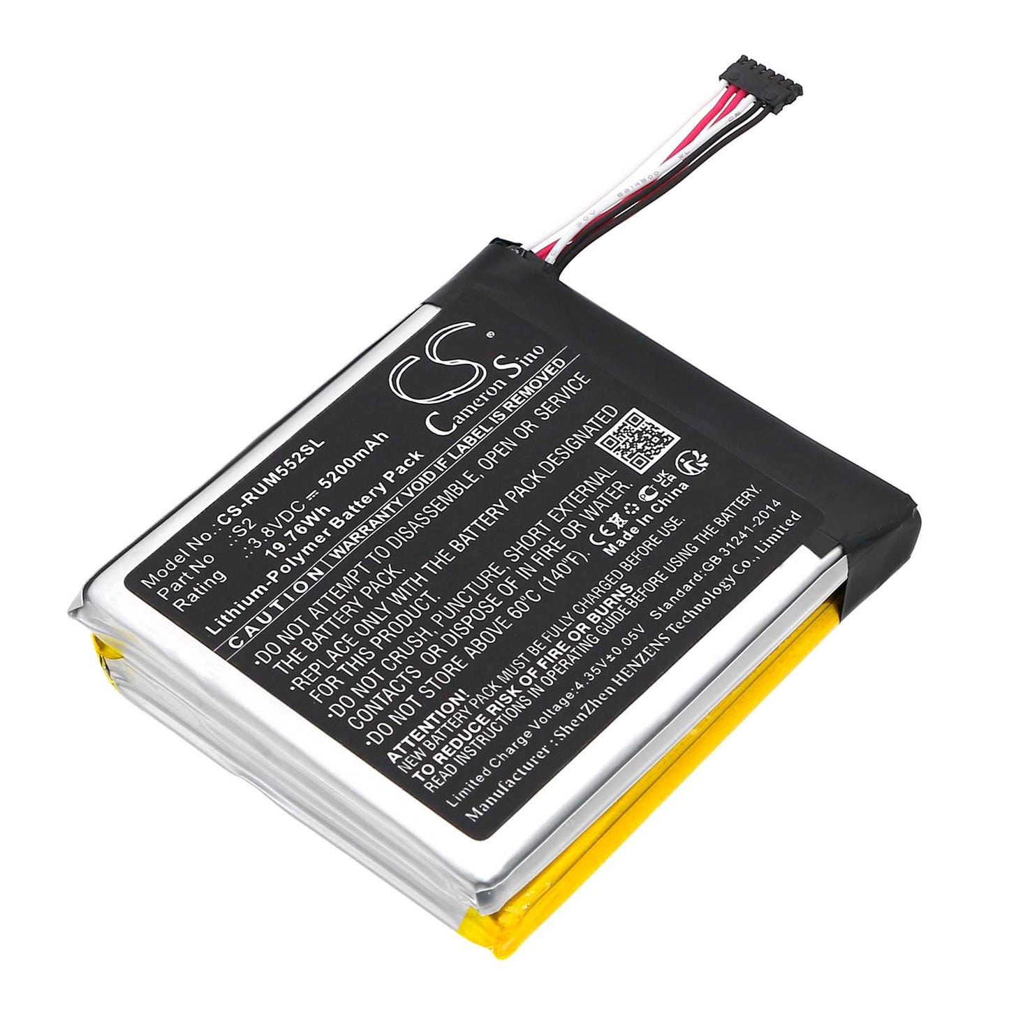 Batteria Li-Polymer 3.7V 400mAh - CS-NAR100SL
