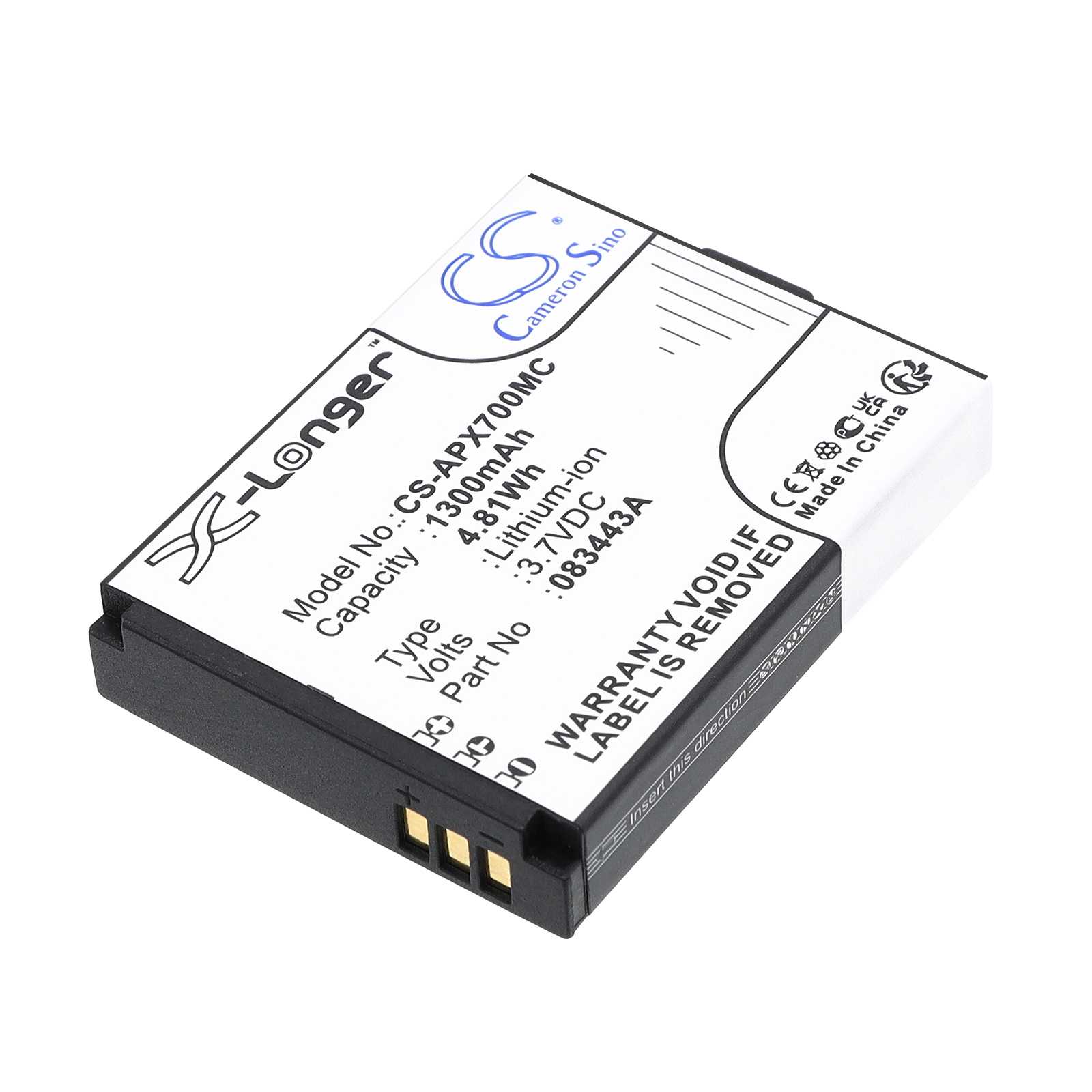 Batteria Li-ion 3.7V 1000mAh - CS-NB6LMX
