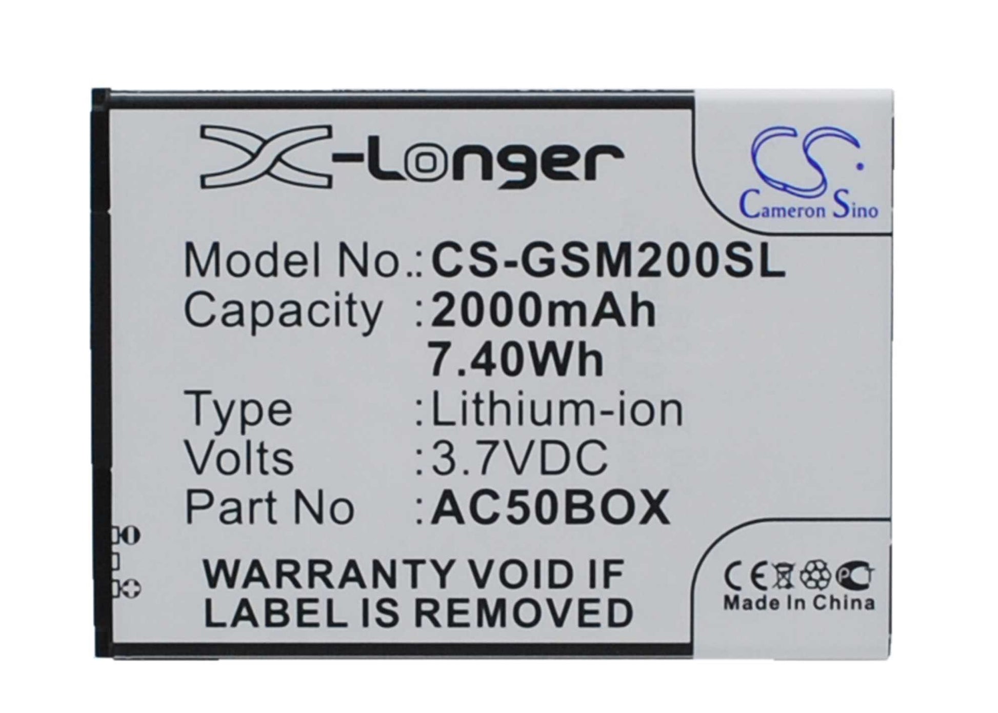 Batteria Li-ion 3.7V 2100mAh - CS-OPF900SL