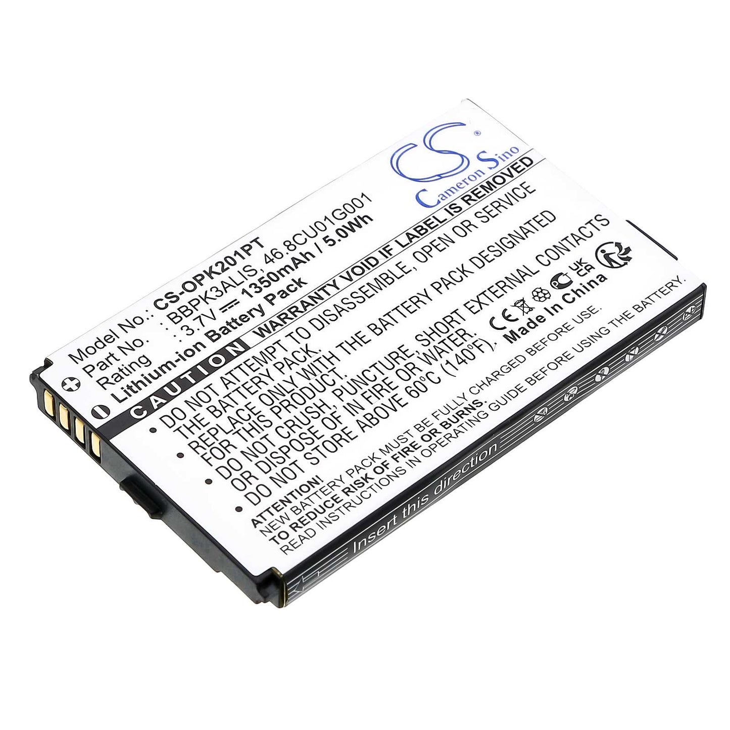 Batteria Li-ion 3.7V 1050mAh - CS-OPK102PT
