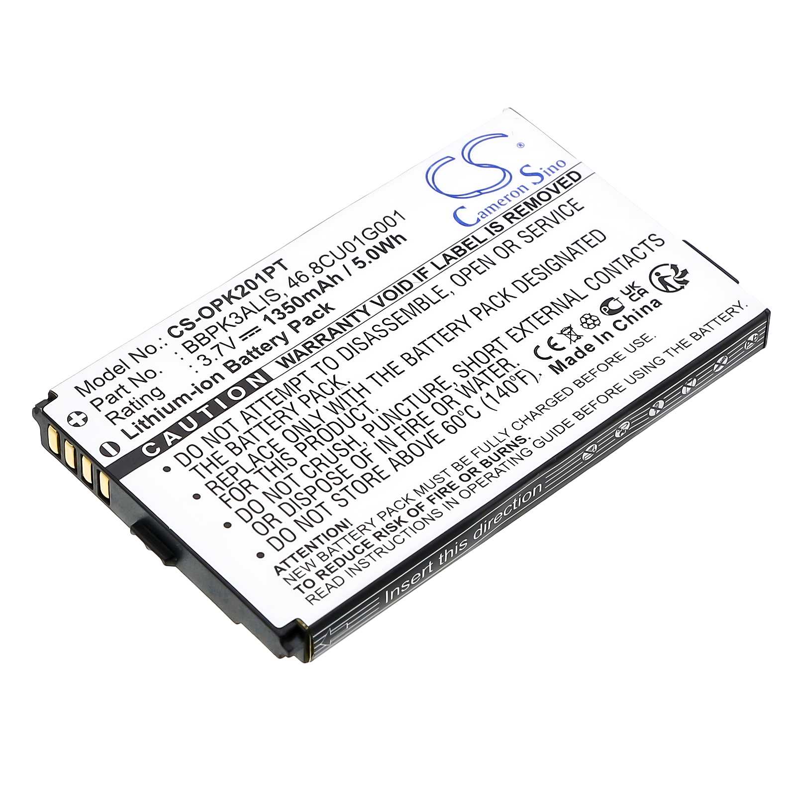 Batteria Li-ion 3.7V 1050mAh - CS-OPK102PT